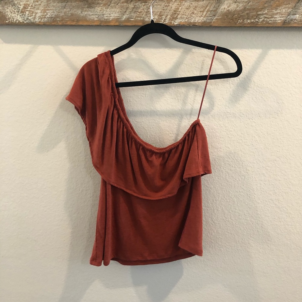 Melrose and Market Rust One Shoulder Top